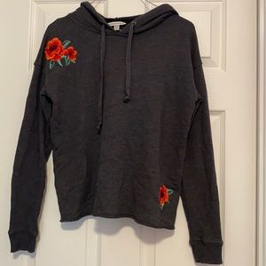 American Eagle Cropped Hoodie with Rose Embellishment